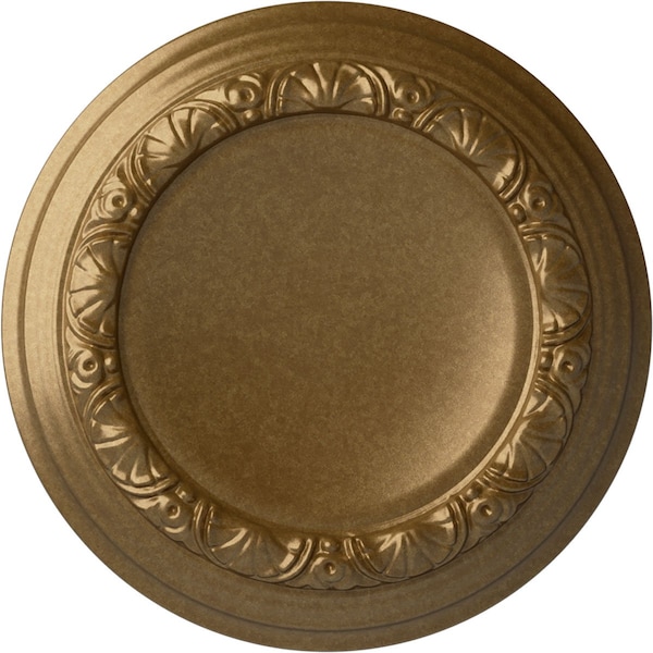 Ekena Millwork Carlsbad Ceiling Medallion (Fits Canopies up to 7 7/8"), Hand-Painted Pale Gold, 12 1/2"OD x 1 1/2"P CM12CAPAS - main